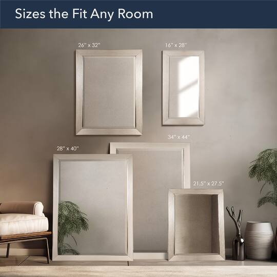 Head West Brushed Nickel Framed Accent Vanity Mirror